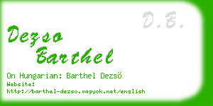 dezso barthel business card