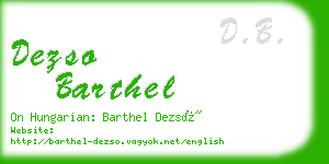 dezso barthel business card